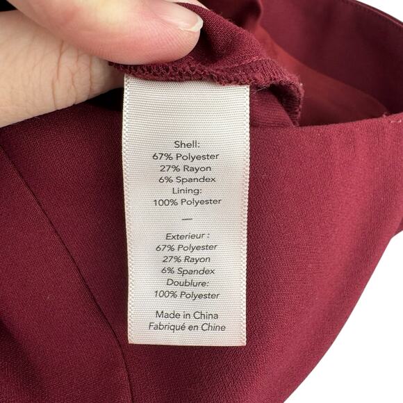 Likely Burgundy Maroon Dash Wide Leg Sleeveless Halter Neck Belted Jumpsuit - Picture 11 of 12